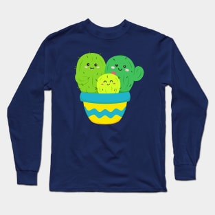 Happy Cactus Family Long Sleeve T-Shirt